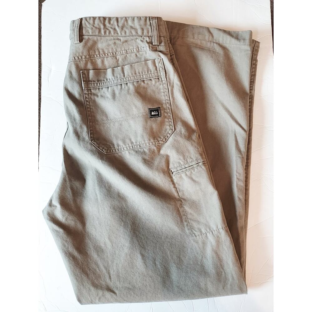 REI Dark Tan 100% Organic Cotton Carpenter Pants Size 34 X 34